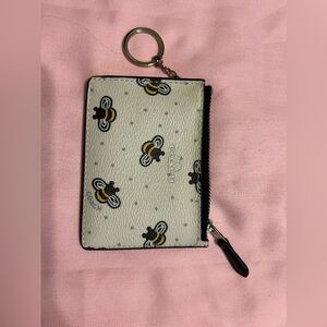 Coach Bee Leather Wallet/Keychain